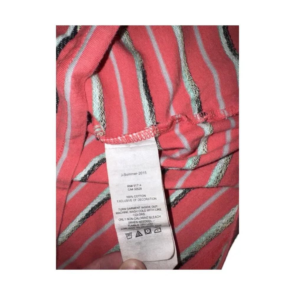 80s Saved By The Bell Inspo striped Armani Exchange Three-Button Henley Mens XS - Picture 7 of 7